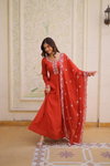 Ka 1244 Mal Chanderi  With Beads Embroidery Work Gown Wholesale In India